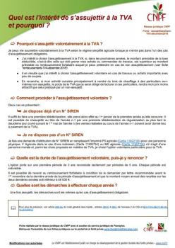 Fiche : assujettissement TVA