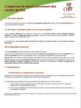 Impôts sur les revenus sur la vente de bois