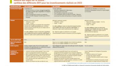 Réduire son impôt sur le revenu : synthèse des différents DEFI pour les investissements réalisés en 2023